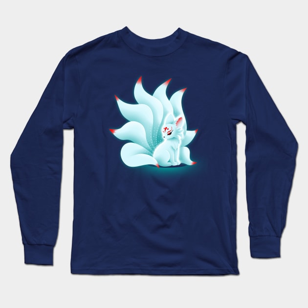 Glowing kitsune Long Sleeve T-Shirt by eriondesigns